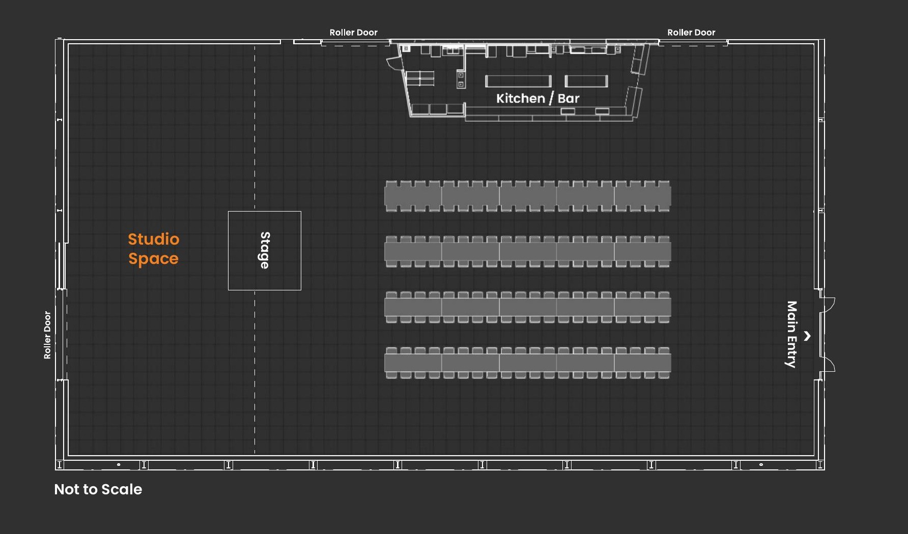 Long table layout, up to 1,200
